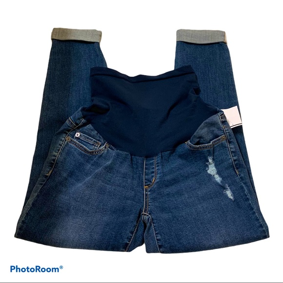 LED Denim - LED cuffed cropped Kate maternity jeans NWT